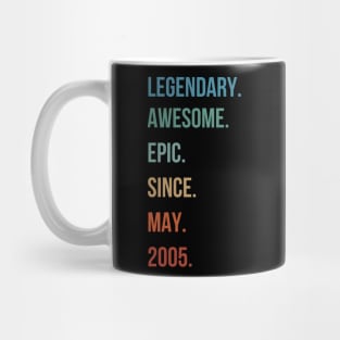 Vintage Legendary Awesome Epice Since May 2005 Birthday Mug